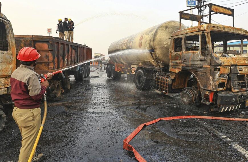 भीषण टँकर अपघात: नियंत्रण सुटल्याने रस्त्यावर हाहाकार; चालकासह…