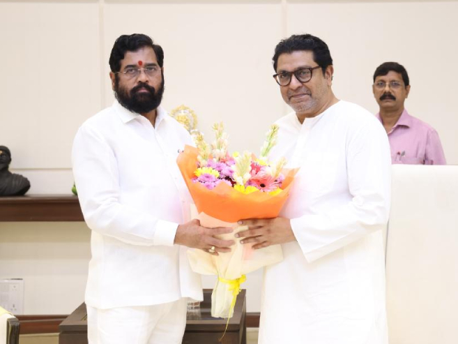 राज ठाकरे आणि एकनाथ शिंदे यांच्या ‘नंदनवन’ भेटीने राजकीय वर्तुळात चर्चांना उधाण! संभाव्य युतीचे संकेत?