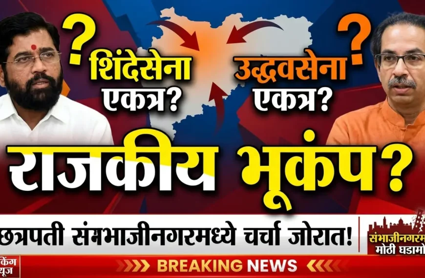 छत्रपती संभाजीनगरमध्ये राजकीय भूकंप? शिंदेसेना आणि उद्धवसेना एकत्र येण्याची चर्चा!