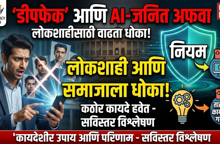 ‘डीपफेक’ आणि AI-जनित अफवा: लोकशाही आणि समाजासाठी वाढता धोका, तातडीने कायद्याची गरज!