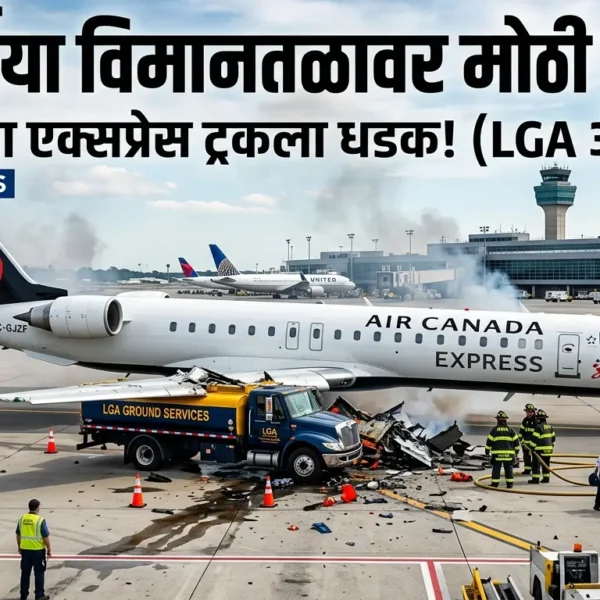 ला गार्डिया विमानतळावर एअर कॅनडा एक्सप्रेसची ट्रकला धडक:&hellip;