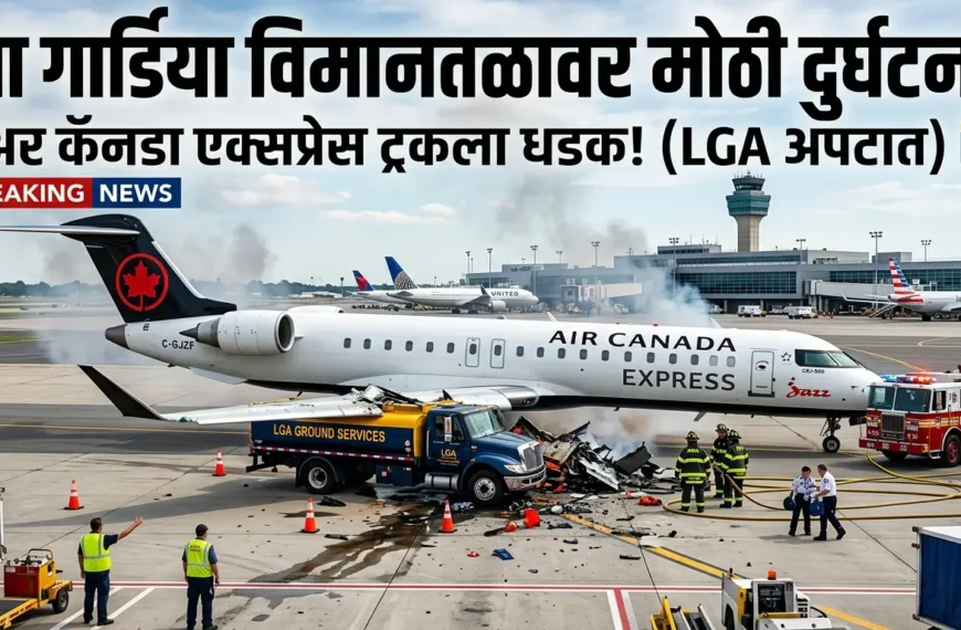 ला गार्डिया विमानतळावर एअर कॅनडा एक्सप्रेसची ट्रकला धडक: एक मोठी दुर्घटना आणि सुरक्षा प्रश्न