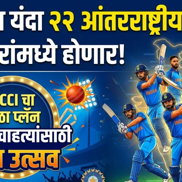 BCCI : भारतीय क्रिकेटचा महासंग्राम: यंदा २२ आंतरराष्ट्रीय…