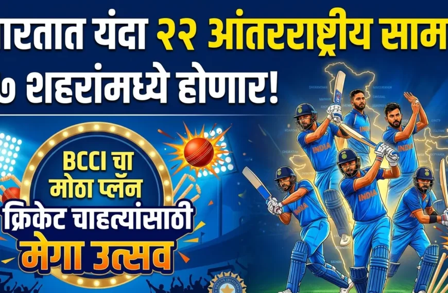 BCCI : भारतीय क्रिकेटचा महासंग्राम: यंदा २२ आंतरराष्ट्रीय सामने, १७ शहरांमध्ये होणार थरार!