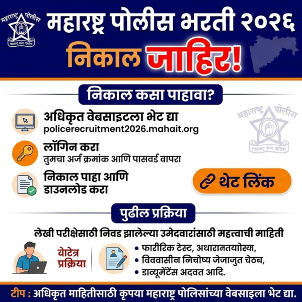 Maharashtra Police Bharti Result 2026 जाहीर! तुमचा निकाल&hellip;
