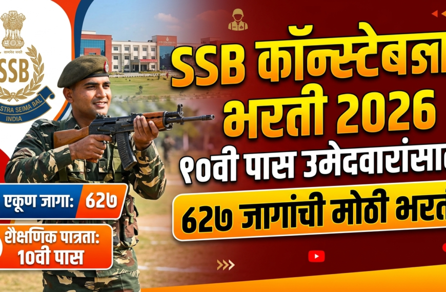 SSB Constable Bharti 2026: 10वी पास उमेदवारांसाठी 827 जागांची मोठी भरती
