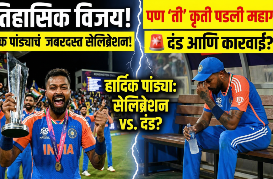 ऐतिहासिक विजयानंतर हार्दिक पांड्याच्या सेलिब्रेशनने वेधले लक्ष, पण ‘ती’ कृती पडली महागात!
