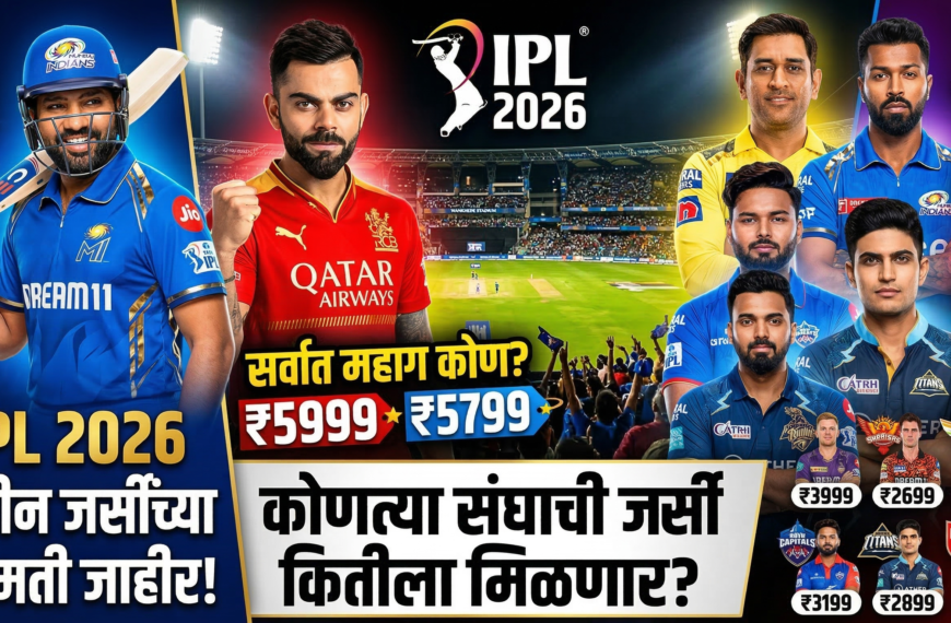 आयपीएल 2026: नवीन जर्सींच्या किमती जाहीर! कोणत्या संघाची जर्सी कितीला मिळणार?