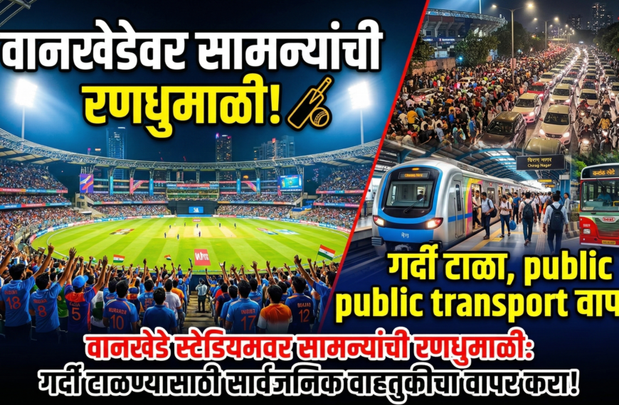 वानखेडे स्टेडियमवर सामन्यांची रणधुमाळी: गर्दी टाळण्यासाठी सार्वजनिक वाहतुकीचा वापर करा!