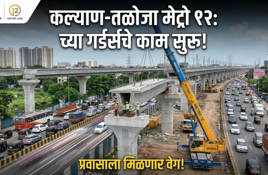 कल्याण-तळोजा मेट्रो १२: कल्याण-शिळफाटा मार्गावर सिमेंट गर्डर बसवण्यास सुरुवात, प्रवासाला मिळणार वेग!