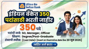 Indian Bank Bharti 2026 : इंडियन बँकेत 350&hellip;