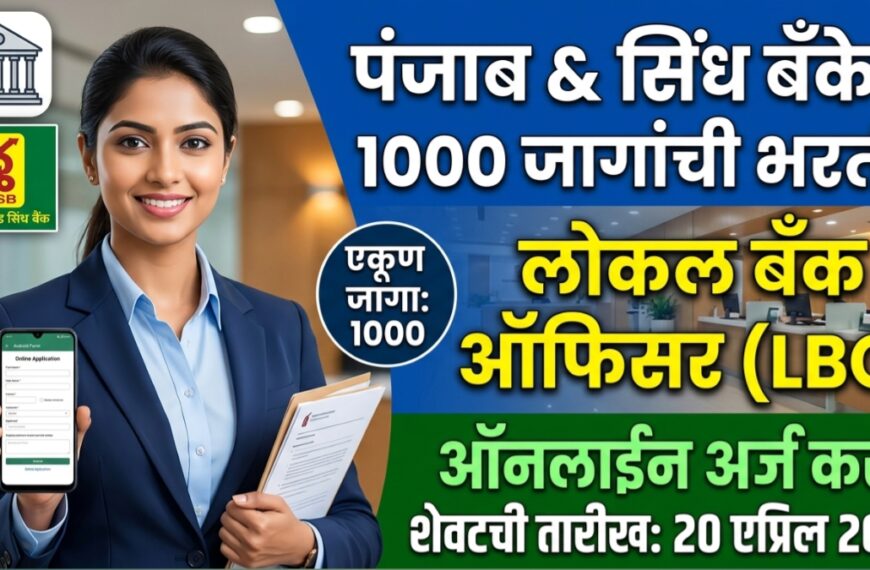 Punjab And Sind Bank LBO Bharti 2026 : पंजाब अँड सिंध बँकेत 1000 जागांची मेगा भरती; पदवीधरांना मोठी संधी!