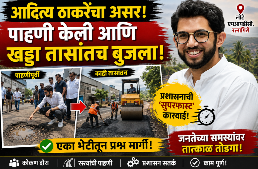 Aditya Thackeray, Aditya Thackeray Konkan Tour, Lote MIDC, Ratnagiri Road, Lote MIDC Pothole, Road Repair, Aditya Thackeray News, Maharashtra News, Konkan News, Ratnagiri News