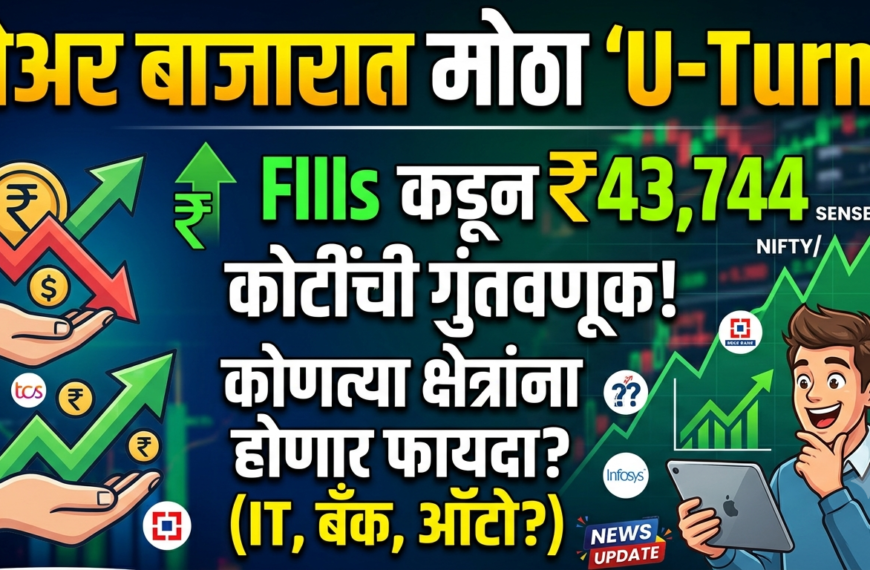 शेअर बाजारात ‘U-Turn’: परदेशी गुंतवणूकदारांची ₹43,744 कोटींची नवी खेप; विक्रीचा काळ संपला की हा केवळ तात्पुरता दिलासा?