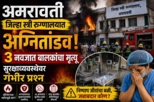 अमरावती जिल्हा स्त्री रुग्णालयात अग्नितांडव; 3 नवजात बालकांचा&hellip;