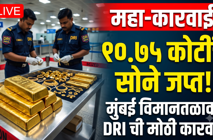 महाराष्ट्र लाईव्ह: मुंबई विमानतळावर DRI ची १०.७५ कोटींची विक्रमी सोने जप्ती; राज्यातील ताज्या घडामोडींचे लाईव्ह अपडेट्स!